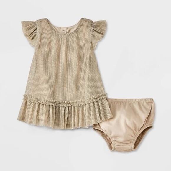 Cat & Jack NWT Baby Gold Tulle Dress Size Newborn - Picture 1 of 6